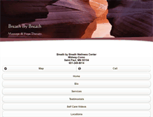 Tablet Screenshot of breathbybreathmassageandyoga.com